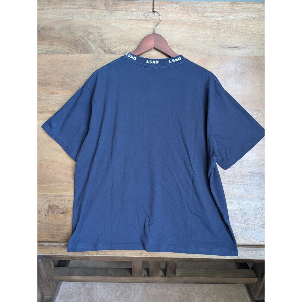 NWT LSKD Go-To FLXCotton Oversize Deviation T Shirt Men S Navy Blue Short Sleeve - Picture 2 of 4